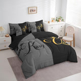 Erosebridal King and Queen Bed in a Bag King Comforter Set 7 Pieces,Her King and His Queen Crown Sheet Set,Romantic