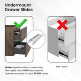 24" Floating Bathroom Vanity with Black Sink, Modern Bathroom Cabinet with Top and Soft Close Drawers