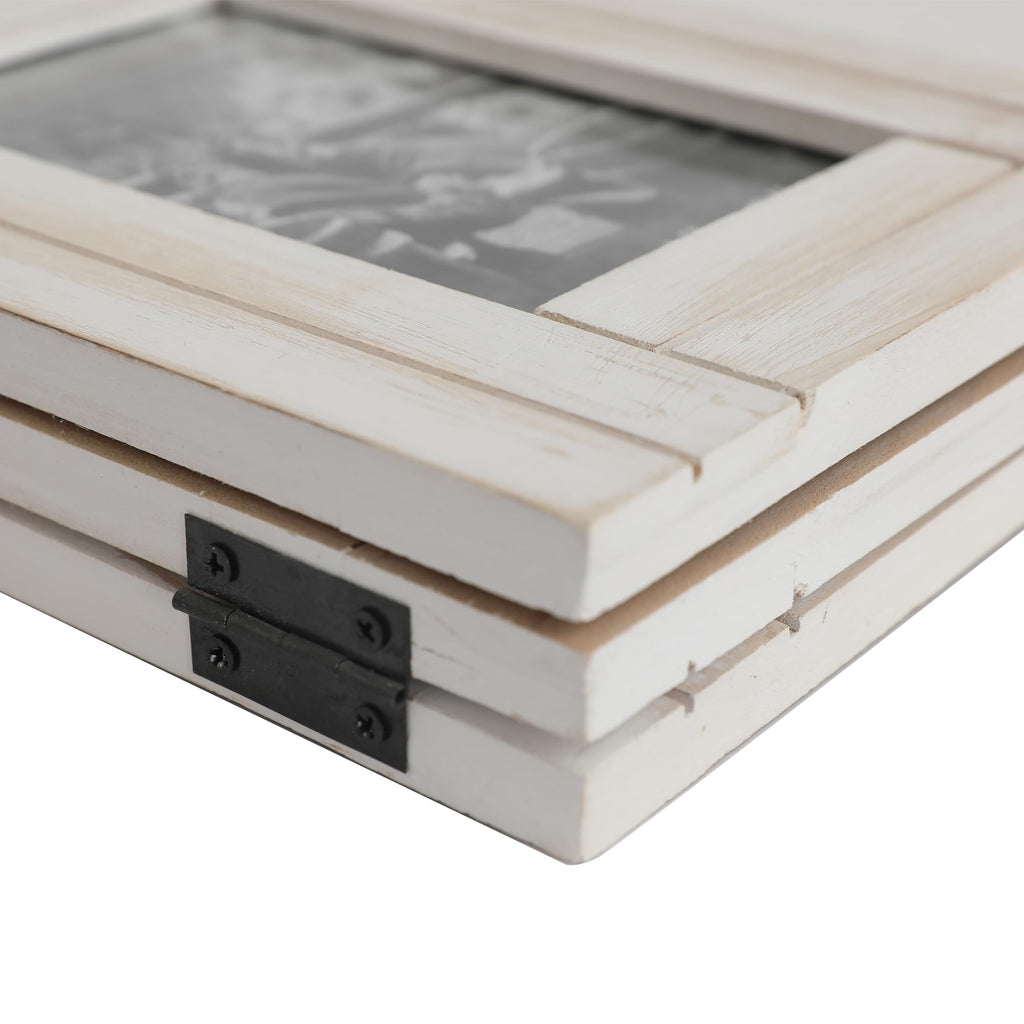 Rustic Picture Frame White, 4X6 Picture Frame College, 3 Photo Frame Hinged Farmhouse Picture Frames Desk Photo Frame