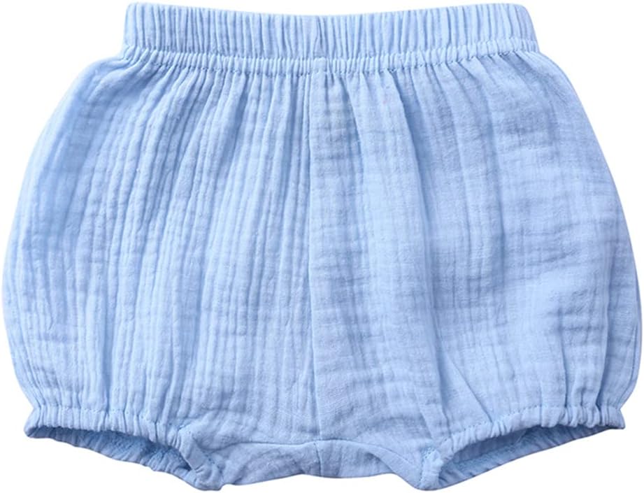 Baby Girls Boys 3 Pack Cotton Linen Blend Cute Bloomer Shorts Loose Harem Shorts