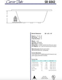 Tubs - SR6042 - Modern Acrylic Oval Rectangle Soaking Bathtub With Built-in Armrest - White Acrylic Fiberglass Drop