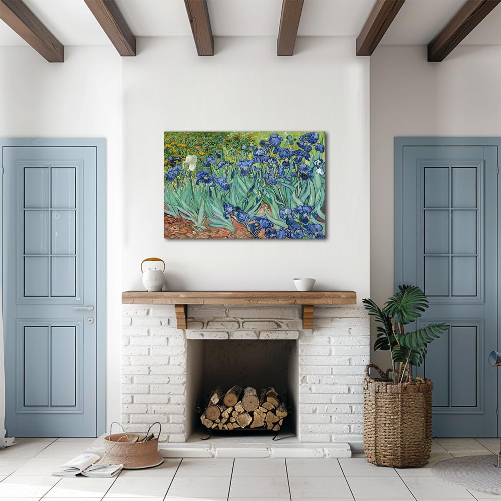 Van Gogh Irises Canvas Wall Art Irises Flower Garden Canvas Art Prints Famous Oil Painting Reproduction Pictures
