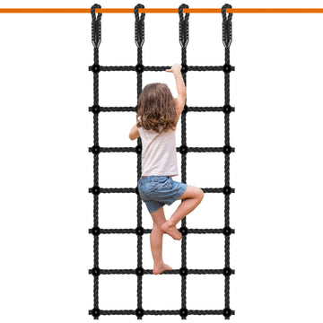 Climbing Cargo Net for Kids Outdoor 30" x 75" Heavy Duty Climbing Net Black