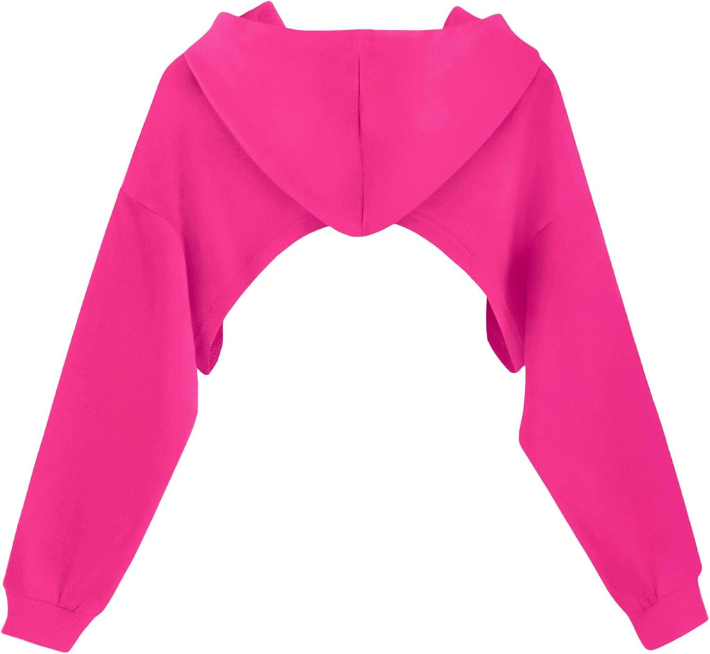 Super Cropped Hoodie Pullover Long Sleeve Tops