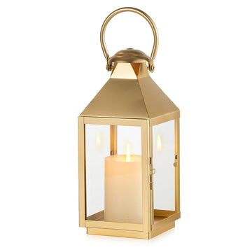 Gold Lanterns Decorative for Wedding, 11.2 Inch Lantern Decor