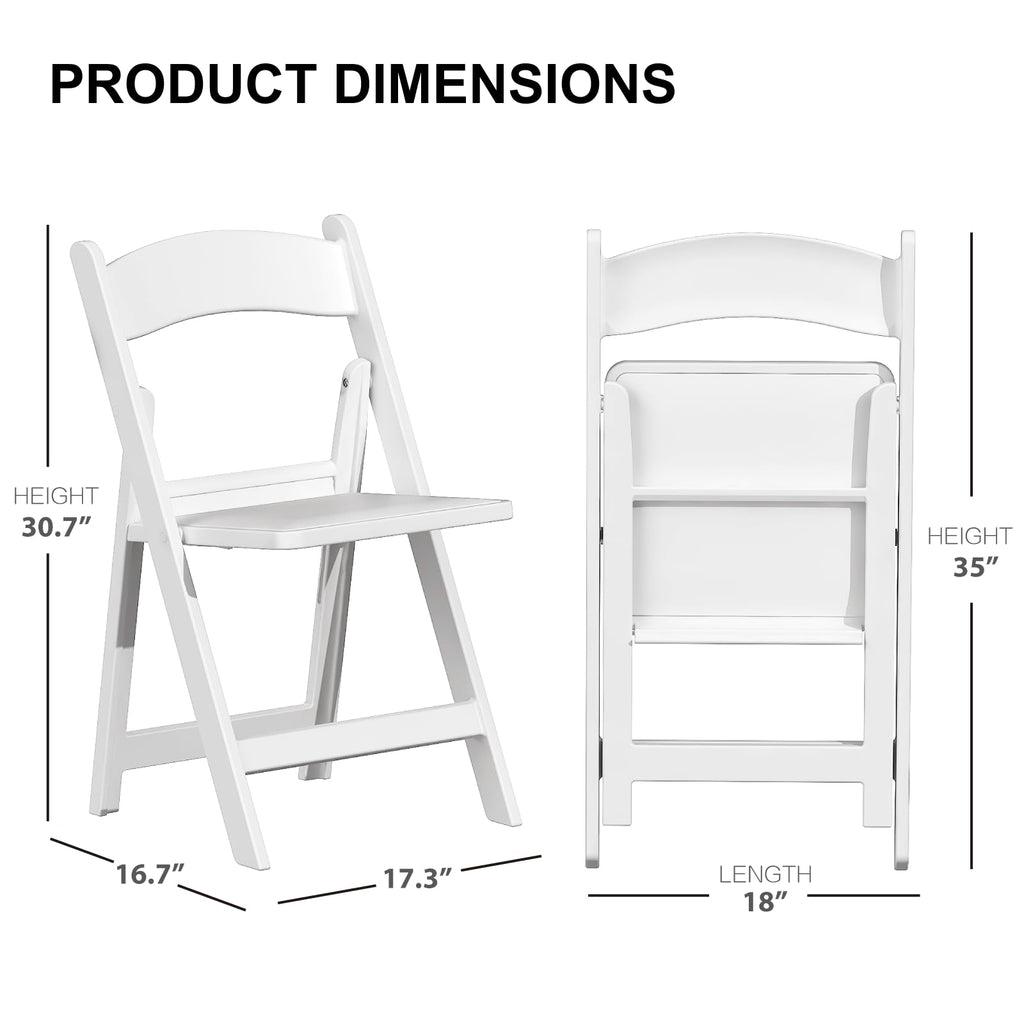 100 Pack Resin Folding Chairs with Cushion for Wedding, Party, School