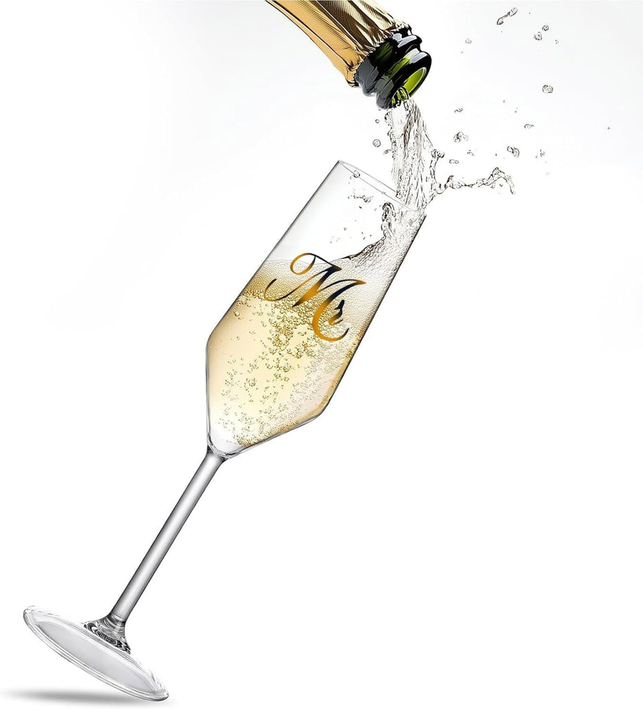 Mr. & Mrs. Champagne Flute Set, Wedding Decor - His and Hers, Wedding Toasting Glasses for Engagement Celebrations