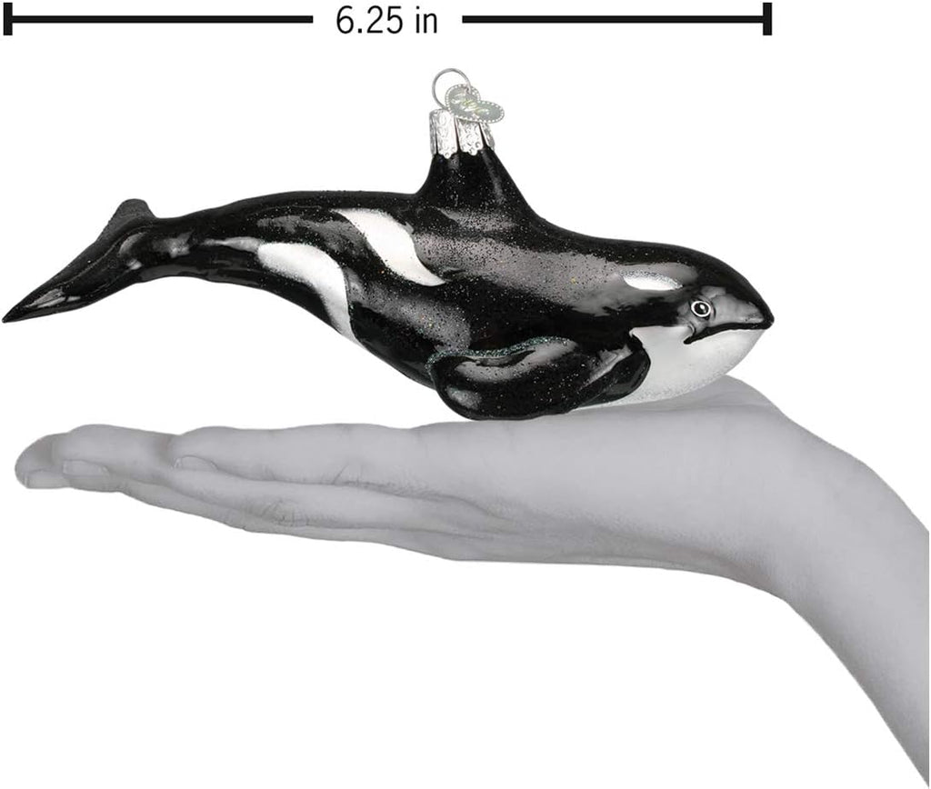 Sea and Water Animals Glass Blown Ornaments for Christmas Tree Orca Whale