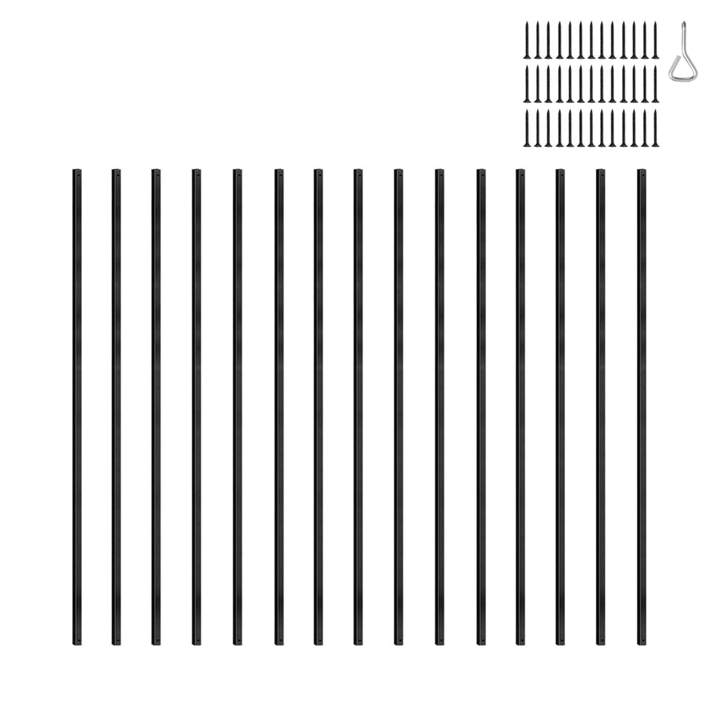 Deck Balusters, Wrought Iron Balusters Square 1/2" X 44" Hollow Plain Bar Balusters for Staircase Interior Satin