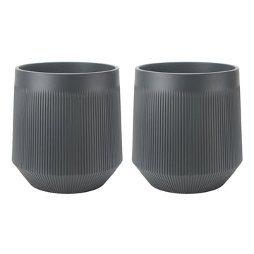 Plant Pots, Set of 2 Plastic Large Pots for Indoor Plants, Flower Pots Outdoor Planters with Drainage Hole and Seamless
