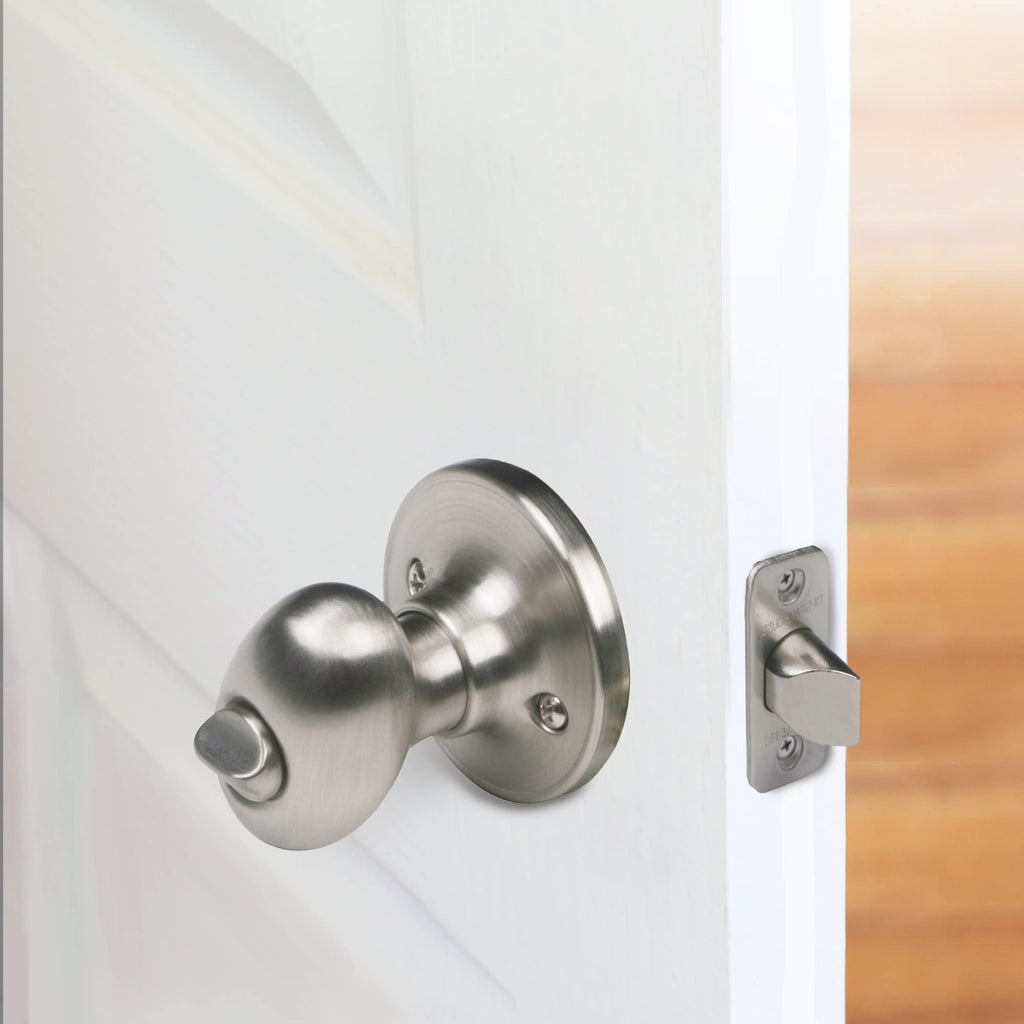 Egg Privacy Door Knob, Satin Nickel