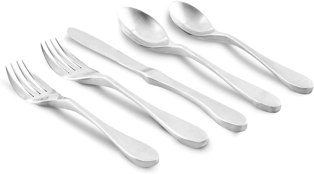 Matte 20-Piece Flatware Set, Silver