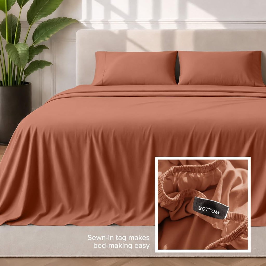 King Sheet Set - 1800 Ultra-Soft (King, Terracotta)