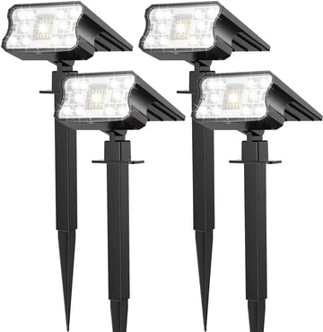 Solar Lights Outdoor Waterproof IP67, 60 LED 3 Lighting Modes Solar Spot Lights Outdoor for Yard Garden Pathway