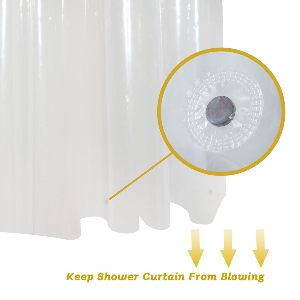 No-Hook Clear 36x84 Shower Curtain Liner Weights, for Shower Stalls