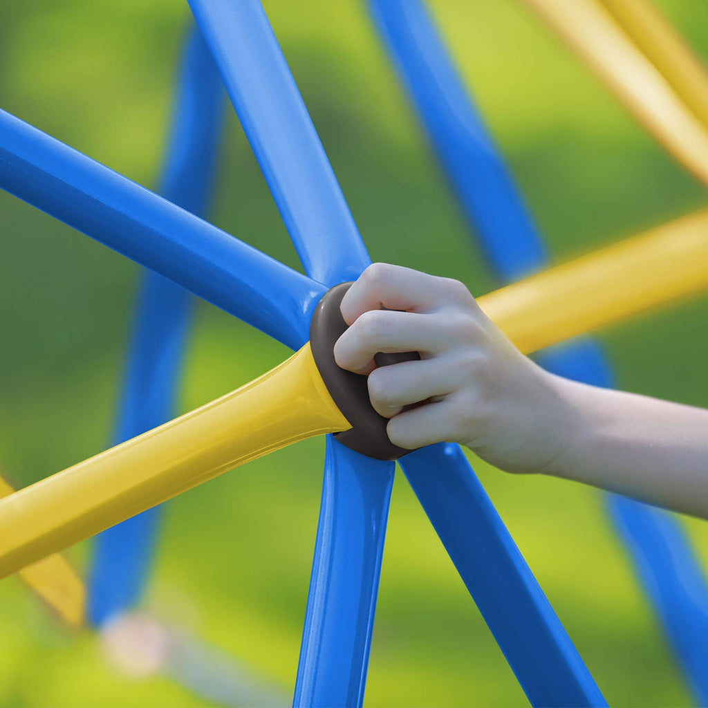 Upgraded Outdoor Geometric Dome Climber, 3D Assembly Video, Suitable for 1-6 Kids Climbing Frame (Blue, 9FT)