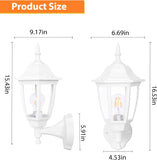 Outdoor Wall Lantern, Exterior Waterproof Wall Sconce Light Fixture, White Front Porch Light Wall Mount for Garage