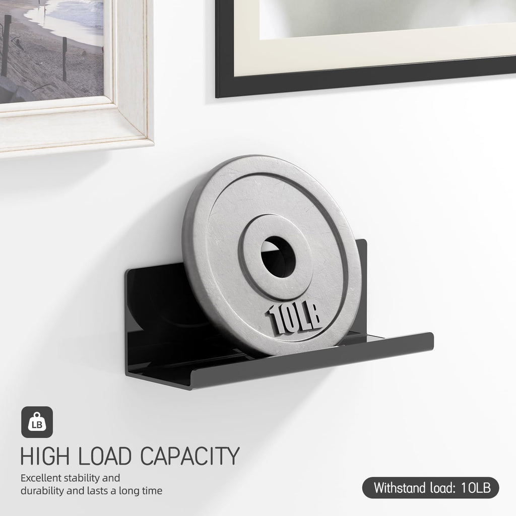 Acrylic Floating Shelves for Wall No Drilling, Self Adhesive Space-Saving Shelves, 12 Inch Floating Shelf Stick on