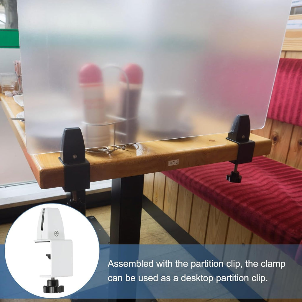 Desk Divider Clamp For 1/8" To 0.51" Panel, Adjustable Desk Partition Clamp For 0.32" To 2.04" Desktop, Standing Desk