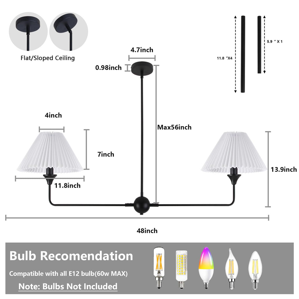 Black Linear Modern Farmhouse Chandelier Island
