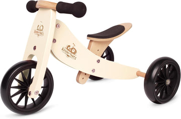 Tot in-1 Wooden Balance Bike & Tricycle for Toddlers 12-24 Months - Adjustable Seat, Puncture-Proof Tires