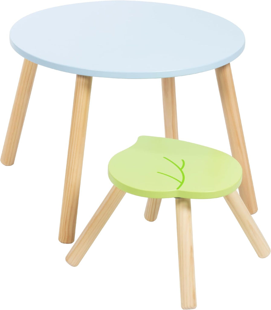 Kids Wooden Animal Table & Chair Set w 4 Seats- Monkey Lion & Elephant