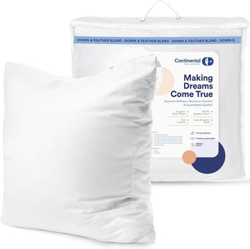 Down & Feather Throw Pillow Insert - 25/75 Medium Support - Decorative Couch Pillow - Premium Cotton Shell- 22x22 1