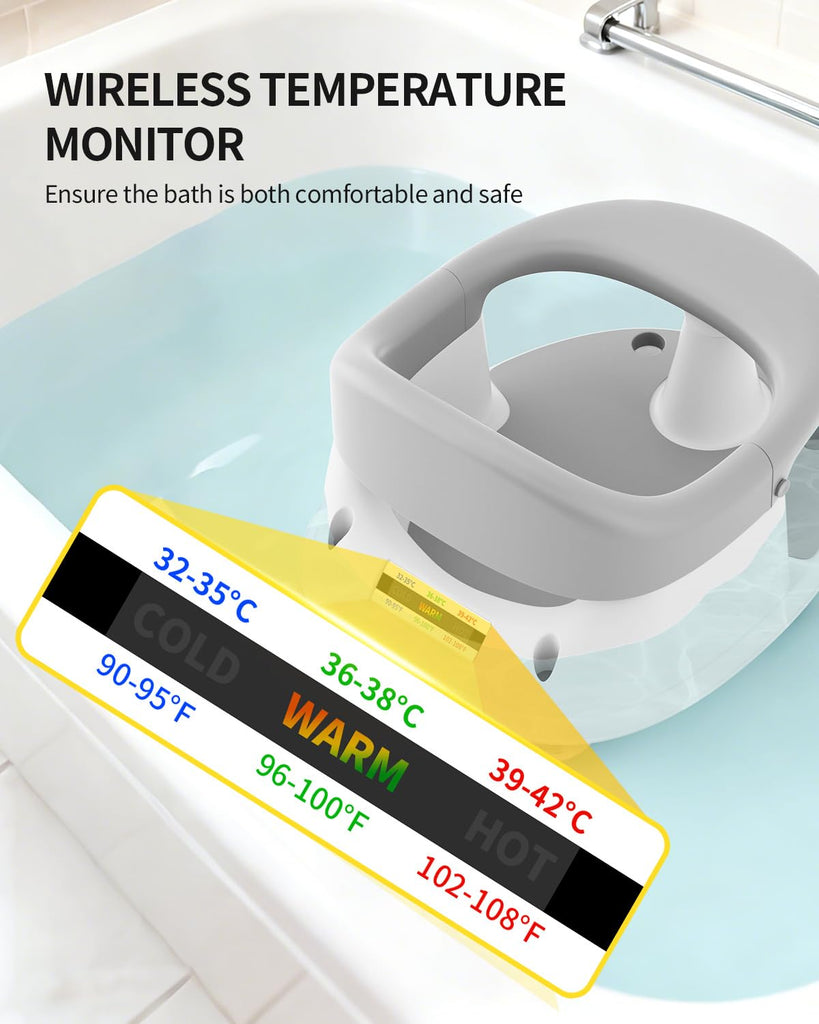 Bath Seat for Babies 6 Months & Up, Bath Seats for Babies Sitting Up, Open Design, Non-Slip, Compact Toddler Bath