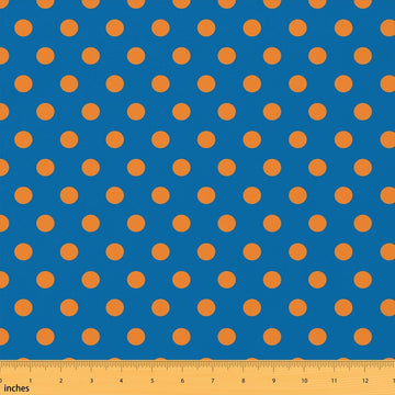Polka Dots Fabric by The Yard, Navy and Yellow Soft Polyester No Stretch Fabric for Sewing Lover, Abstract Geometric