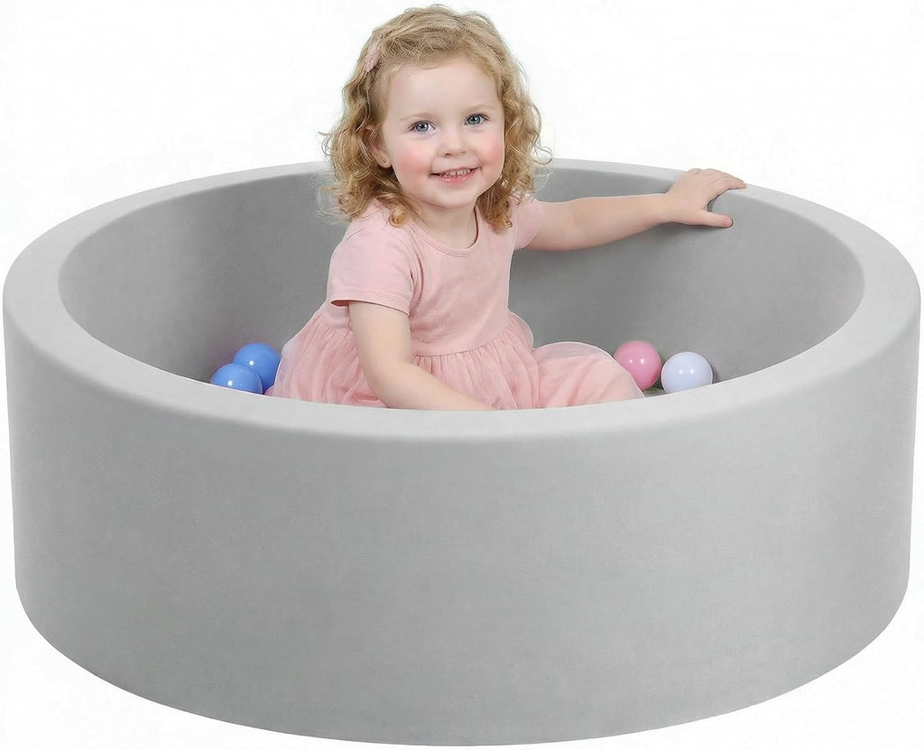 Foam Ball Pit, Ball Pit for Toddlers, Gray, NO Balls