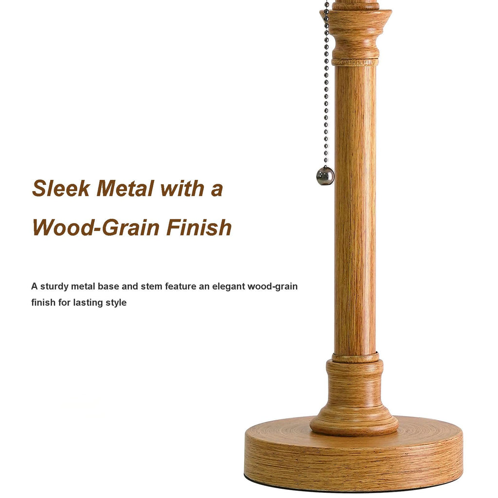 19.5" Wood Grain Rustic Table Lamps Set of 2 Bedroom