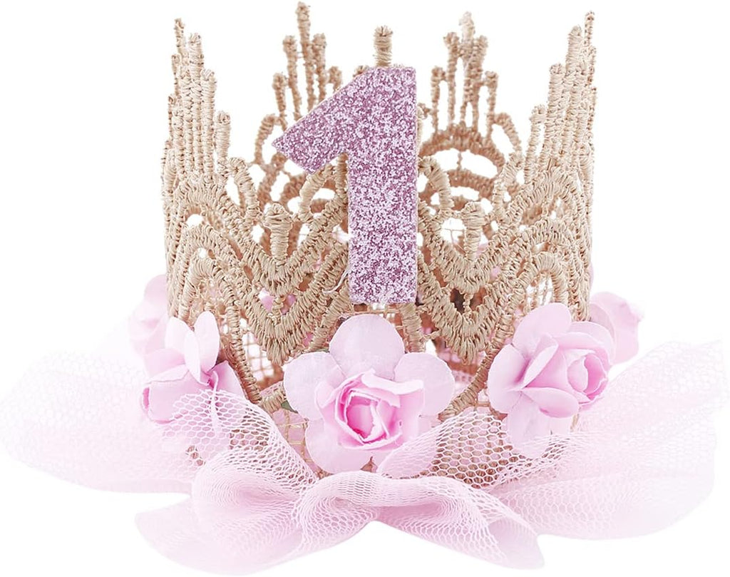 Baby Girl 1st Birthday Outfit Lace Tulle Romper Princess Tutu Dress Headband Shiny ONE Cake Smash Photo Shoot Clothes