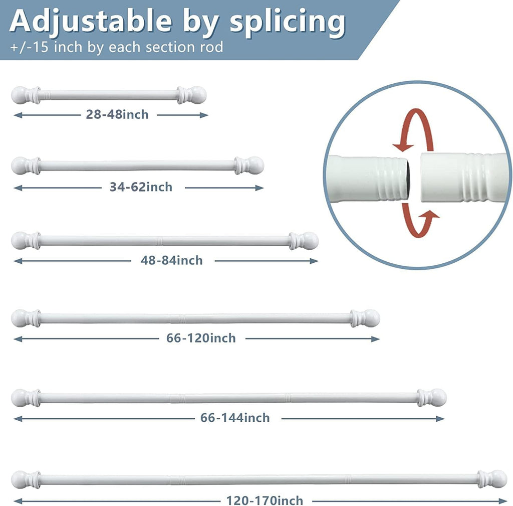 Decorative Curtain Rods for Windows - 1 Inch Heavy Duty Basic Curtain Rods,Adjustable Drapery Pole