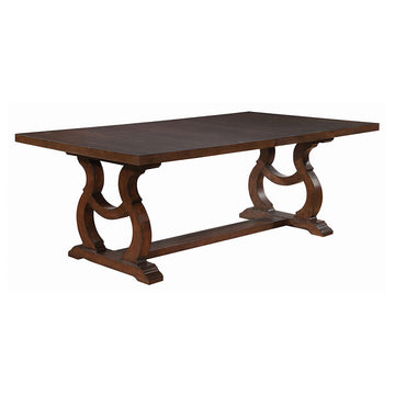 Furnishings - Brockway - Asian Hardwood & Veneer - Transitional Rectangular Dining Table with Extension Leaf and