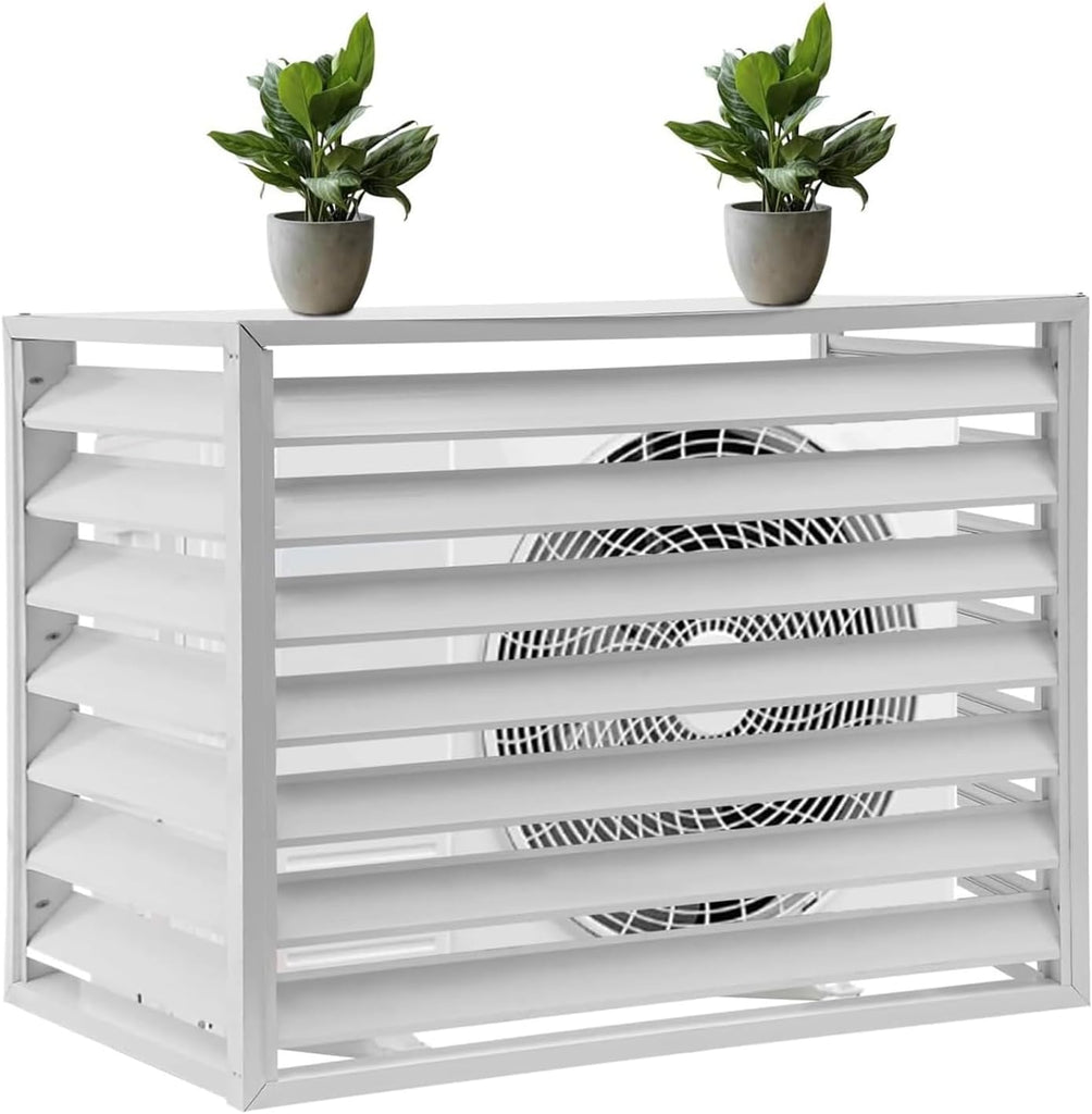Aluminum Alloy Air Conditioner Privacy Fence, Freestanding Outdoor AC Screen Cover, Weatherproof Rust-Proof