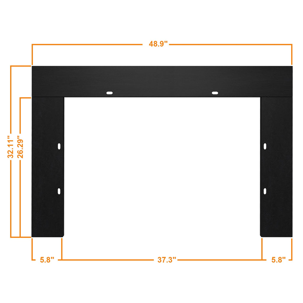 Electric Fireplace Insert Trim Kit for 40 inch Fireplace Electric Inserts, Metal Construction Plates, Black-B09R2114SG