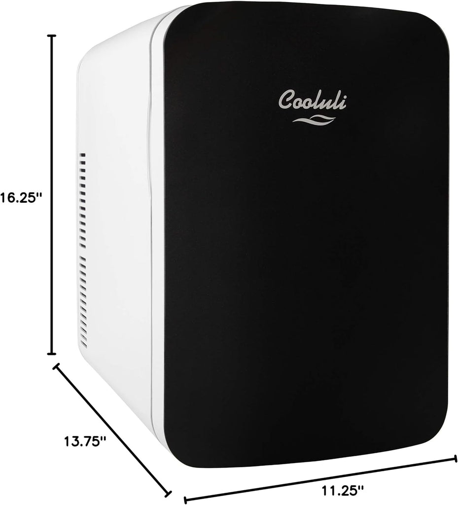 15L Mini Fridge for Bedroom - Car, Office Desk & College Dorm Room - 12v Portable Cooler & Warmer for Food, Drinks