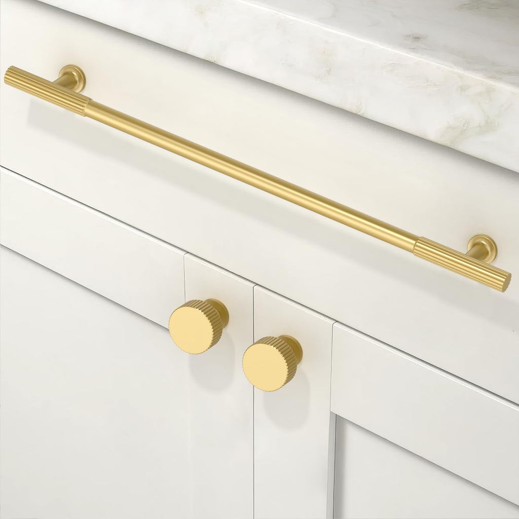 2 Pack Brushed Gold Cabinet Pulls 10 Inch(254mm) Kitchen Cabinet Handles Cabinet Hardware for Drawer Pulls