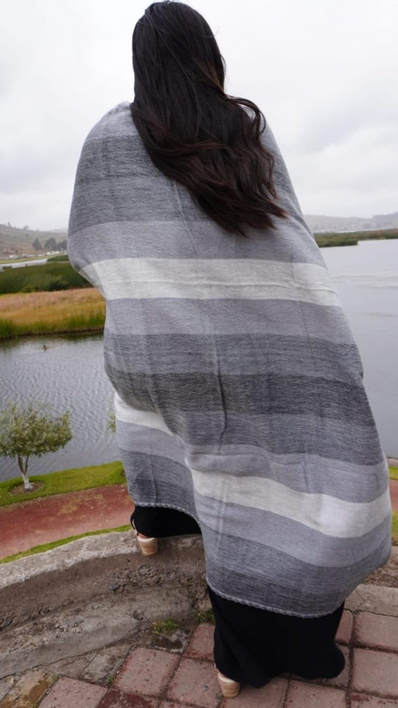 Alpaca Wool Blanket Queen Size 95 x 65 Inches - Ultra Soft, Warm & Lightweight, Reversible, Breathable
