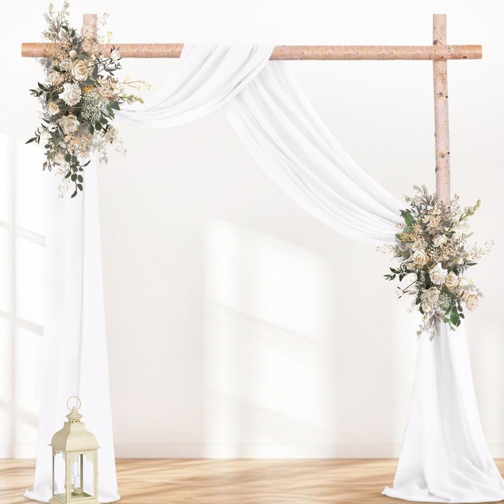 White Wedding Arch Draping Fabric Sheer Chiffon Fabric for Draping