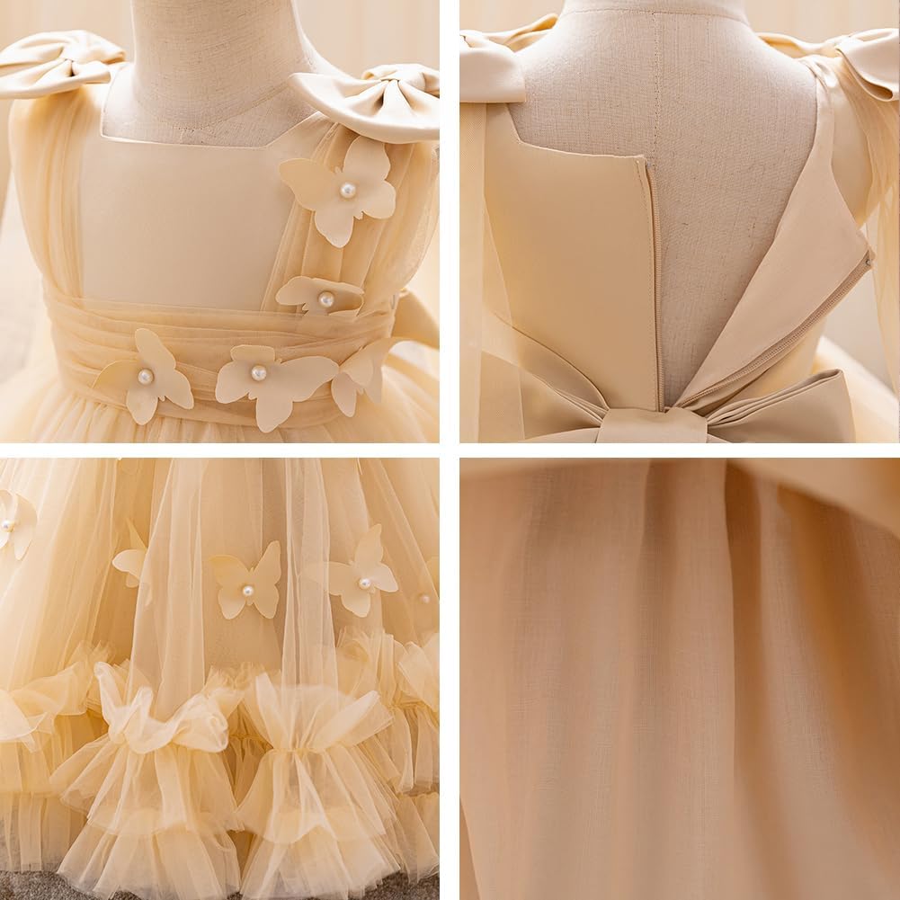 Flower Girl Dress for Toddler Baby Girls Flower Tulle Tutu Dress Infant Formal Pageant Princess Party Birthday Dresses