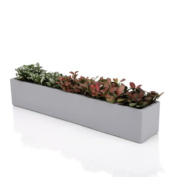 14.5-Inch Grey Rectangle Concrete Succulent Planter Windowsill Boxes