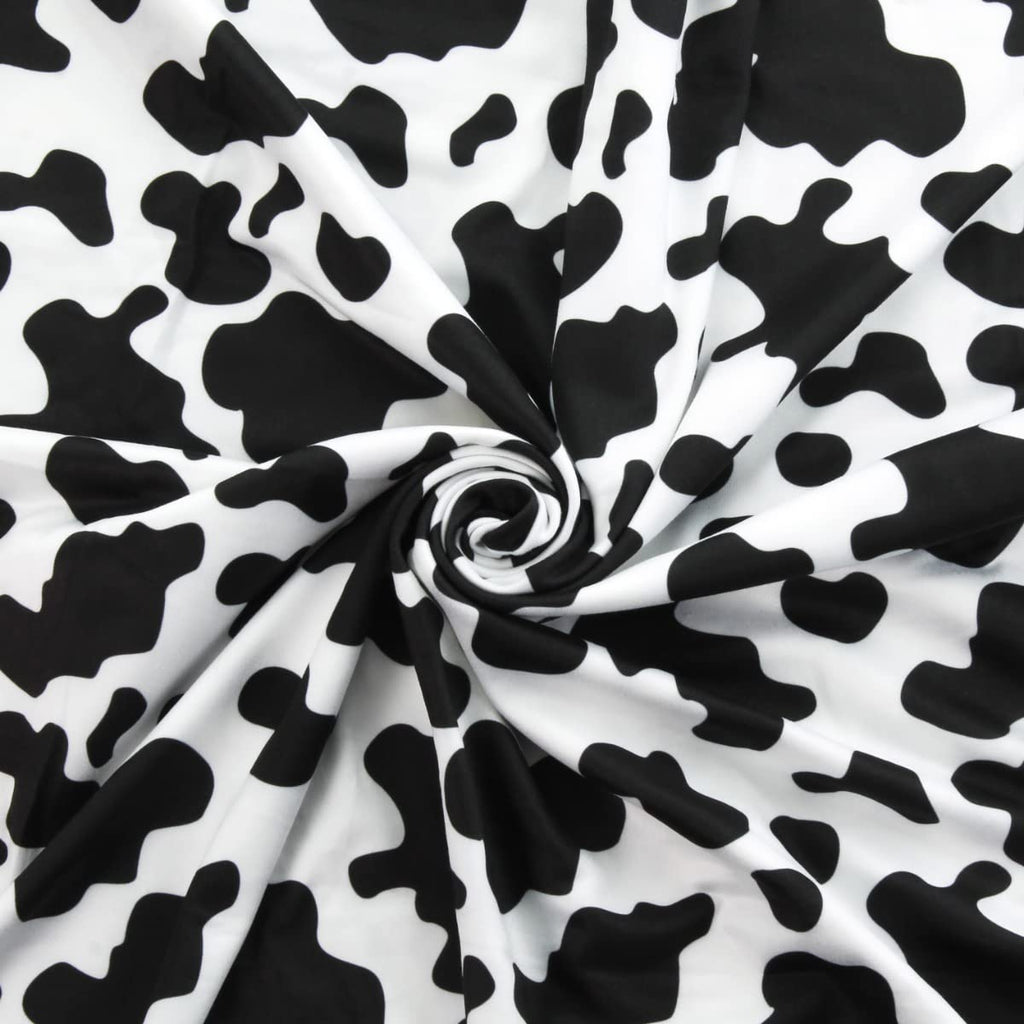 Black Cow DBP Fabric - Double Brushed Polyester 4 Way Stretch - 1/2 yard