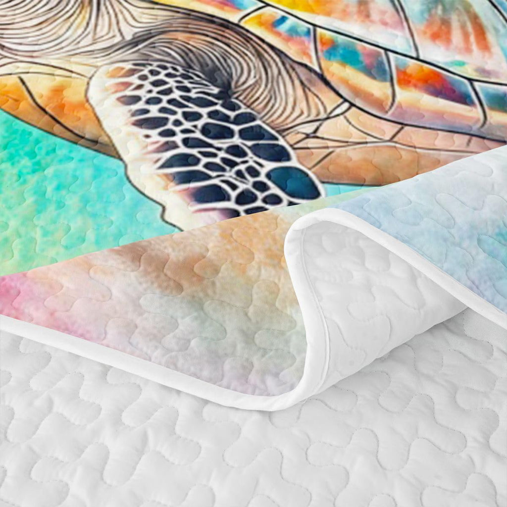 Sea Turtle Coastal Beach Quilts for Bed