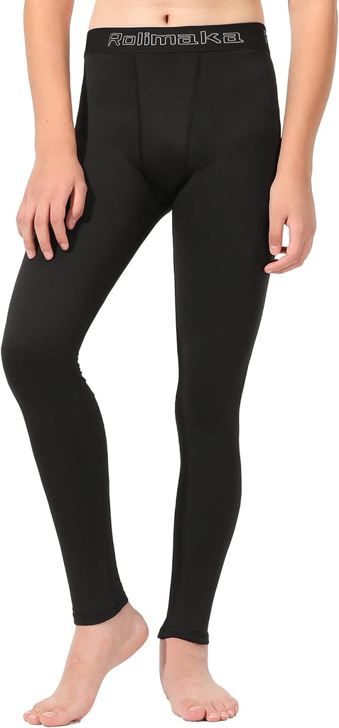 3/4 Pack Youth Boys' Compression Leggings Athletic Tights Pants for Kids