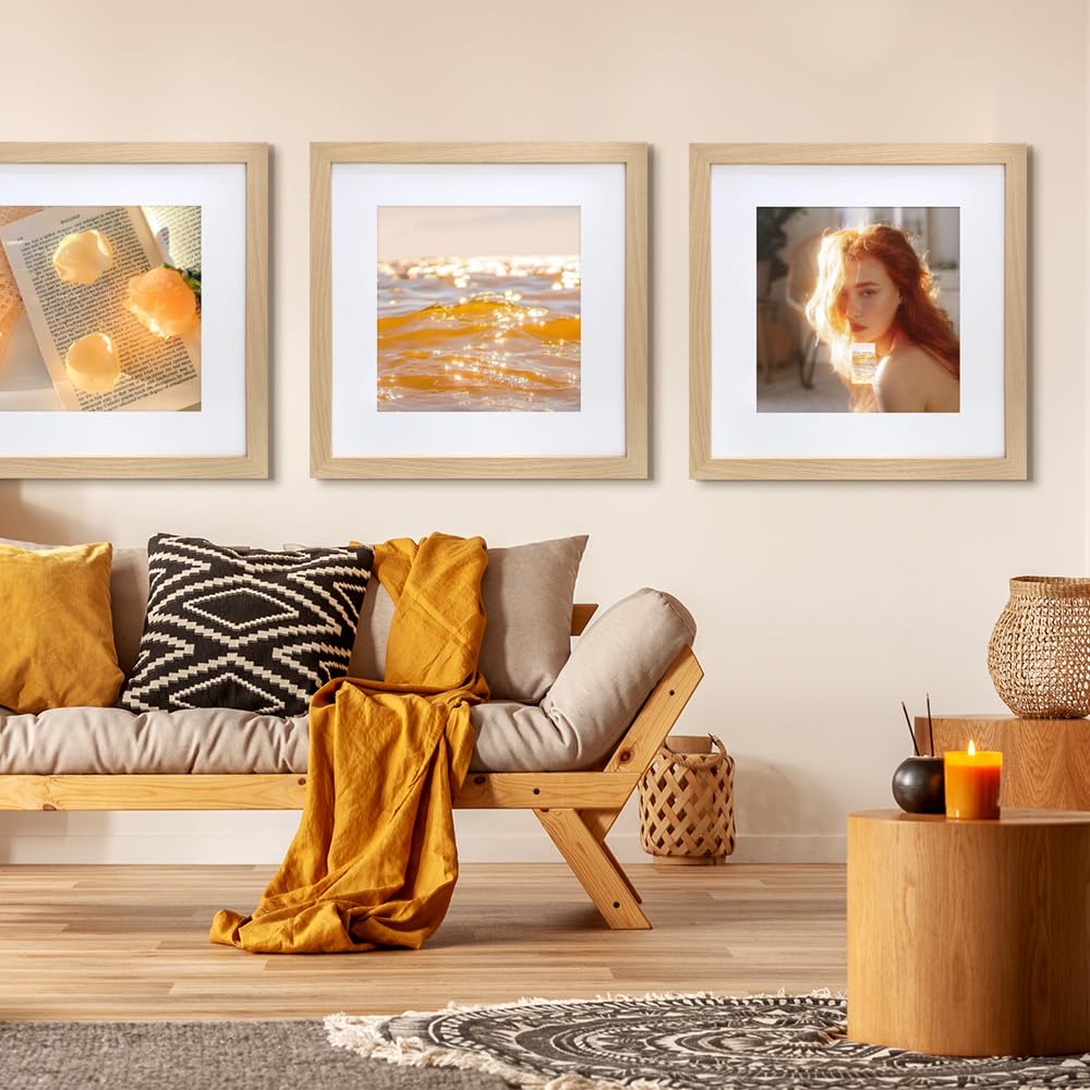 23x23 Frame with 19x19 Mat Wood Color Picture Frame Home Decor-1PCS