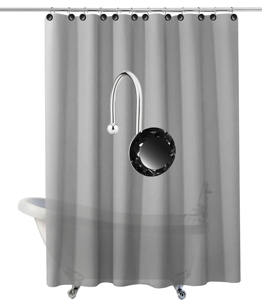 24PCS Shower Curtain Hooks Rings, Round Stainless Steel Rust Proof Crystal Rhinestones Bling Shower Curtain Rings
