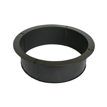 28" Round Heavy-Duty Steel Fire Ring, Portable Compact Outdoor Fire Ring, Black