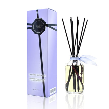 Reed Diffuser Set - Lavender & Black Amber Scented Diffuser with Sticks