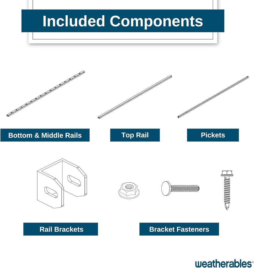 Livingston Aluminum Fence Kit - DIY Kit for Backyard and Garden Fencing, Made with Durable Powder-Coated Aluminum